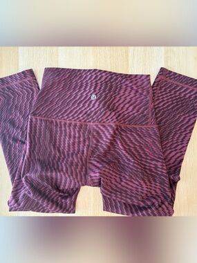 lululemon athletica Maroon & Black Patterned High-Rise Leggings